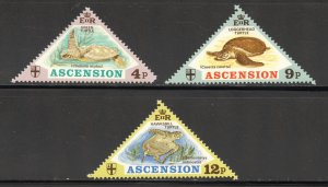 Ascension Scott 170-72 Unused LHOG - 1973 Turtles Triangles Issue - SCV $10.25