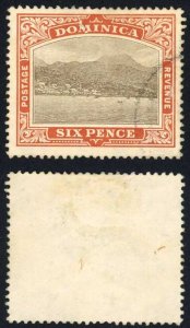 Dominica SG42 6d wmk Mult Crown CA Cat 90 pounds