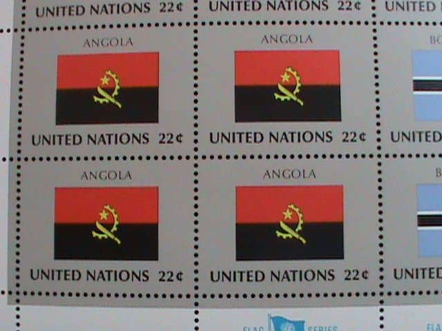 ​UNITED NATION-1986 SC#485-488 U. N. FLAGS SERIES MNH FULL SHEET- VERY FINE