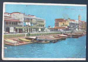 1909 Port Said Egypt Picture Postcard Cover To Aussesc Quai View