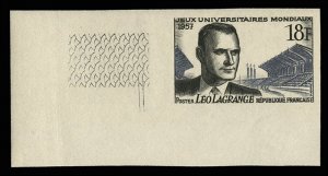 France, 1950-Present #845 (YT 1120) Cat€46, 1957 Lagrange and Stadium, impe...