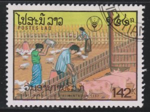 Laos 831 Tending Pigs. Chickens 1987