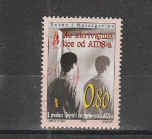 Bosnia & Herzegovina  (Croat) Scott#  62  Used  (2000 Fight Against AIDS)