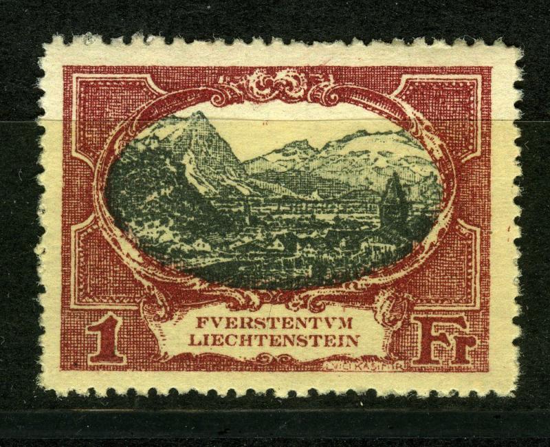 Liechtenstein, 1921, Castle, 1 Fr.. MNH