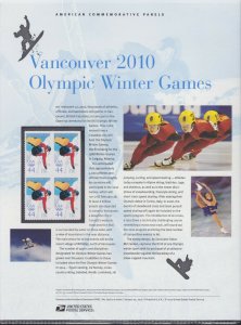 US 846 44c Vancouver 2010 Olympic Games 4436 USPS Commemorative Stamp Panel