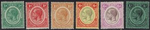 NYASALAND 1921 KGV RANGE TO 1/- WMK MULTI SCRIPT CA