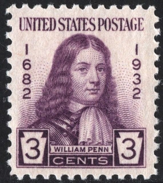 SC#724 3¢ William Penn (1932) MNH