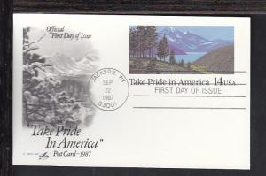 US UX118 Take Pride in America 1987 Artcraft U/A FDC F990