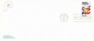 FDC #2097 Roberto Clemente Phillies P Baseball Cover Puerto Rico 1984