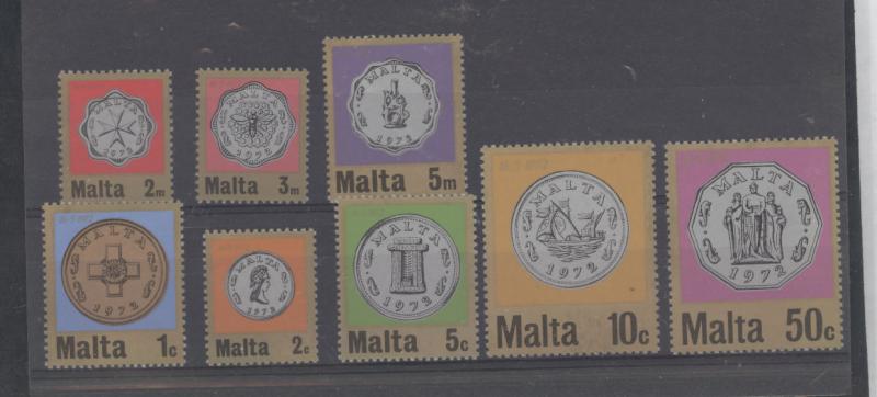 Malta 1972 Scott 439-446 Decimal Coins MNH