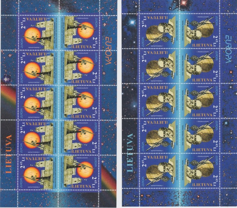 2009 EUROPE CEPT Lithuania 2 Minifheets Astronomy MNH**