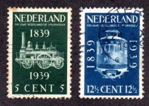 NETHERLANDS 214-5 USED SCV $4.25 BIN $1.70 TRAINS