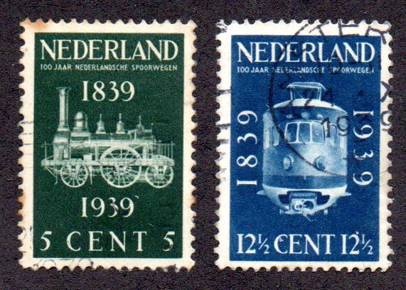 NETHERLANDS 214-5 USED SCV $4.25 BIN $1.70 TRAINS