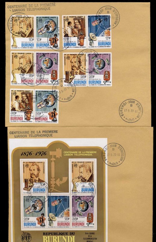 Burundi 1976 Telephone Centenary, Alexander Graham Bell 2x XLFDC