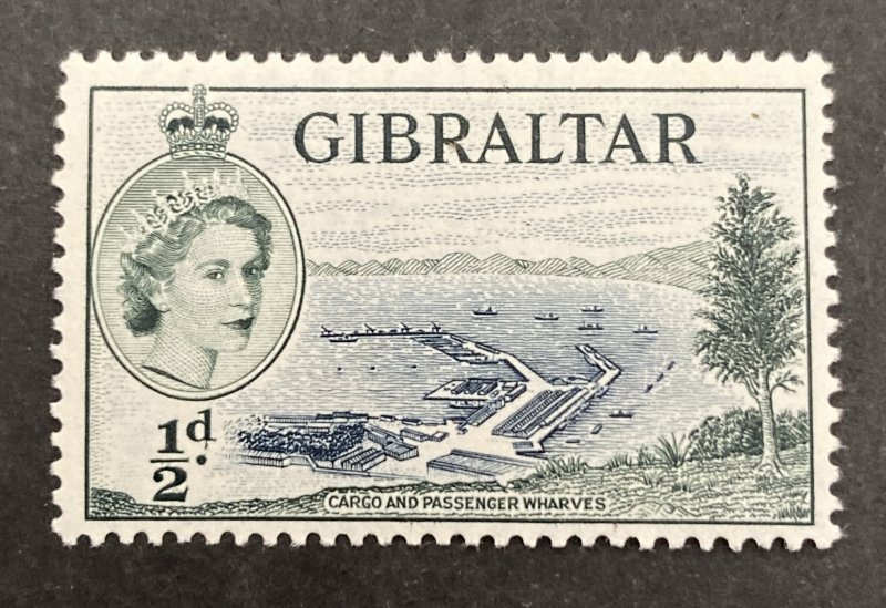 Gibraltar 1953 #132, Wharves , MNH.