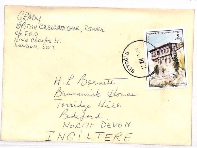 VV271 Turkey Devon England GB Cover {samwells-covers}