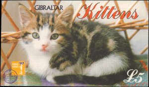 Gibraltar #726k, Complete Set, Unexploded Bklt, 1997, Cats, Animals, NH