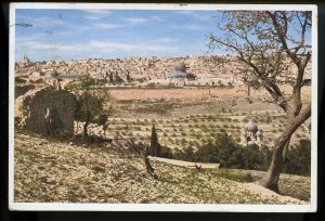 PALESTINE BRITISH MANDATE 1938 PICTURE POSTCARD JERUSALEM TO LONDON