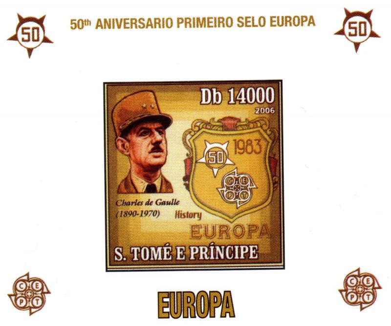 Sao Tome & Principe 2006 DE GAULLE EUROPA s/s Imperforated Mint (NH)