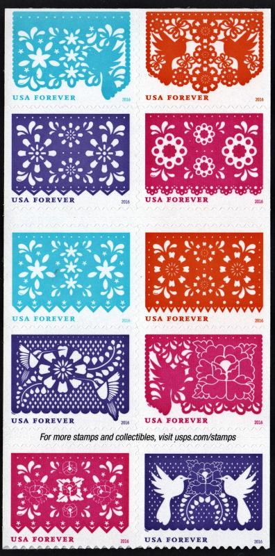 SC#5081-90 (49¢) Colorful Celebrations Block of Ten (2016) SA