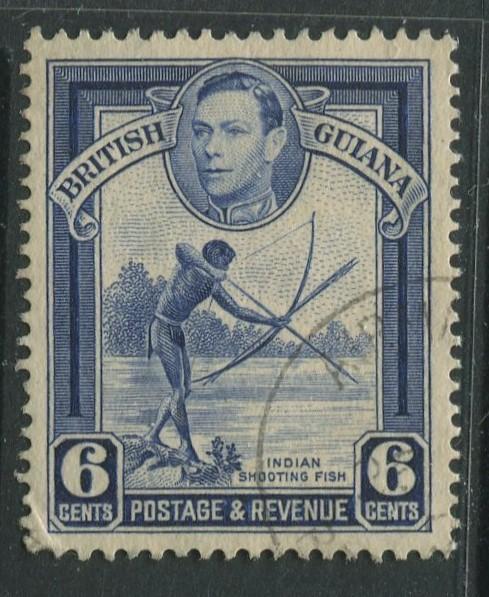 British Guiana - Scott 233 - KGVI- Definitive -1938 - FU - Single 6c Stamp