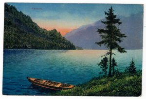 Postcard Austria 1915 Lake Achensee Tirol Mountains Alps Boat Feldpost