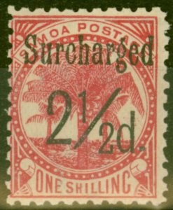 Samoa 1898 2 1/2d on 1s Dull Rose-Carmine SG86 Fine Mtd Mint (17)