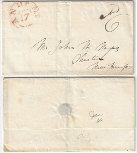 1821-1830 - Stampless ANDR (Andover) Massachusetts to New Hampshire  - H1082