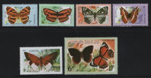 LAOS, 386-391, MNH, 1982, BUTTERFLIES