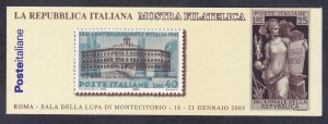 Italy 2529a MNH 2003 La Repubblica Italiana Stamp Expo Rome Full Booklet Cv $100