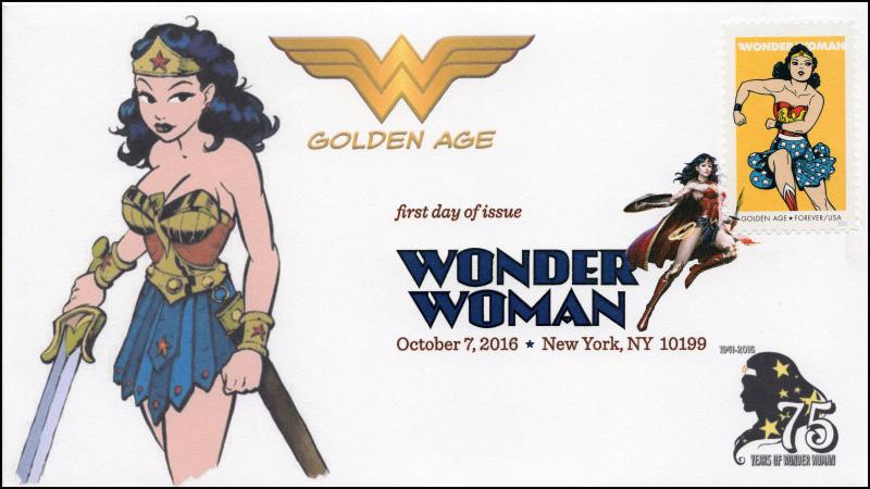 2016, Wonder Woman, Golden Age, Digital Color Postmark, NY NY, 16-280