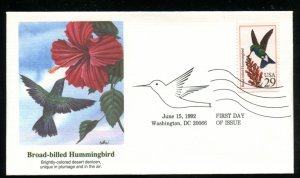 US 2643 Broad-billed Hummingbird UA Fleetwood cachet FDC