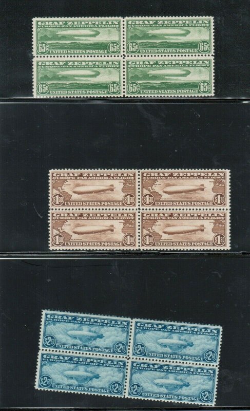 USA #C13 #C14 #C15 Very Fine Mint Set In Blocks