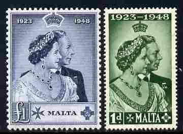 Malta 1949 Royal Silver Wedding set of 2 unmounted mint S...