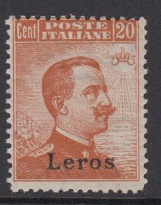 Italy - Egeo - Leros - SUPER CENTERED cv 816$ Sassone n.11 MH* Crown Watermark
