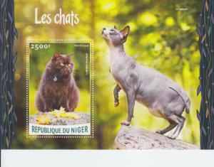 2016 Niger Domestic Cats SS (Scott NA) MNH