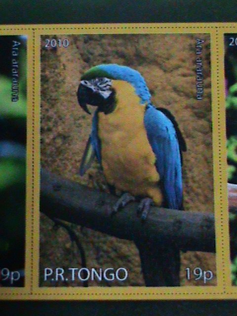 TONGA STAMP-BLUE & YELLOW MACAW PARROT-MNH STAMP SHEET