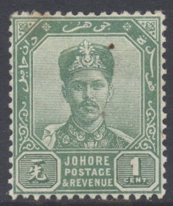 Malaya Johore Scott 37 - SG39,  1896 Sultan 1c MH*