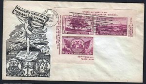 1936 TIPEX sheet Sc 778-2 Washington Stamp Exchange cachet