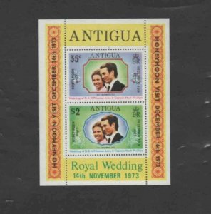 ANTIGUA #322a 1973 WEDDING OF PRINCESS ANNE MINT VF NH O.G S/S aa