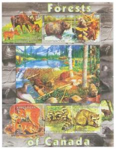 Animals of Canada,  Sheet of 6 Stamps   9609