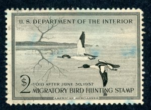 #RW23 – 1956 $2.00 American Merganser.  Used.