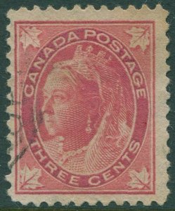 Canada 1897 SG145 3c red QV maple-leaves FU