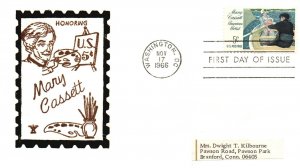 1966 FDC - Honoring Mary Cassett - Better Cachet - F25095