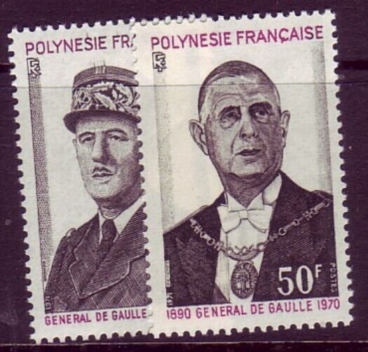 FRENCH POLYNESIA Sc 270-71 NH ISSUE OF 1971 - DE GAULLE