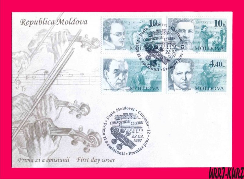 MOLDOVA 1997 Famous Persons Musicians Composers Mi229-232 FDC