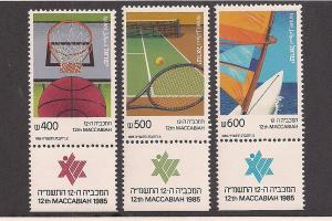 ISRAEL SC# 910-12 F-VF MNH 1985 W/Tabs