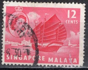Singapore; 1955: Sc. # 35: O/Used Single Stamp