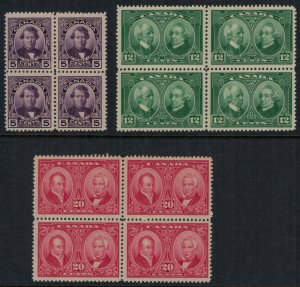 Canada #146-8*/**NH  Blocks of 4  CV $233.00