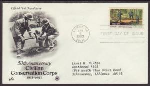 US Conservation Corps 1983 PCS Typed FDC BIN